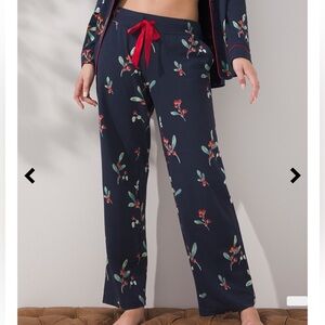 Embraceable Winter holiday holly leaf - mistletoe Pajama Pants by Soma intimates